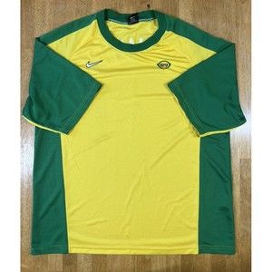 VTG Nike R9 Ronaldo Brazil Training Jersey Size XL Yellow Green